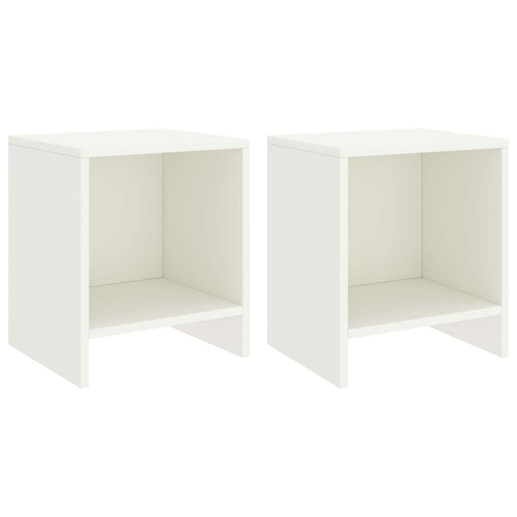 Nattbord 2 stk hvit 35x30x40 cm heltre furu