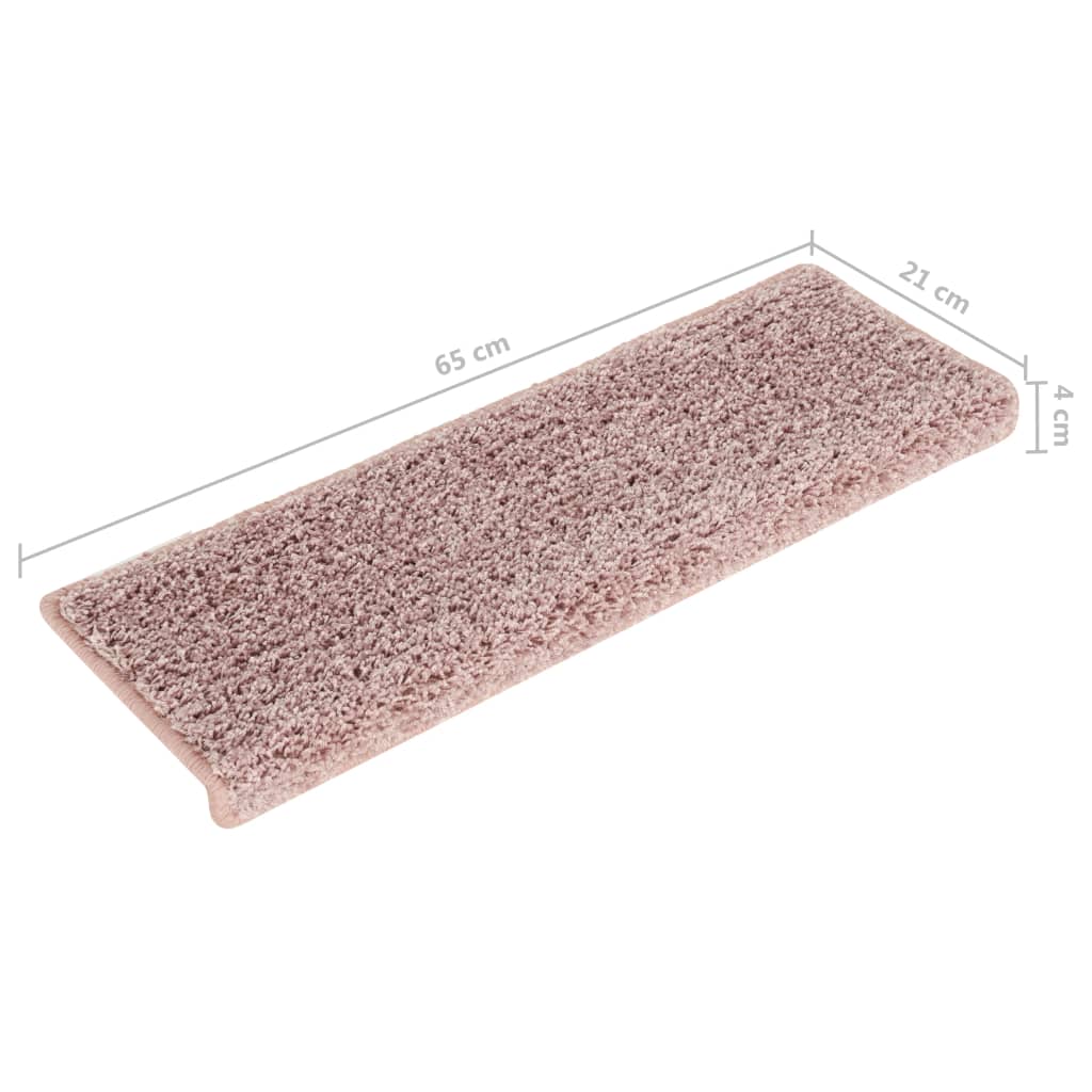 Trappetrinnstepper 15 stk 65x21x4 cm hvit og rosa