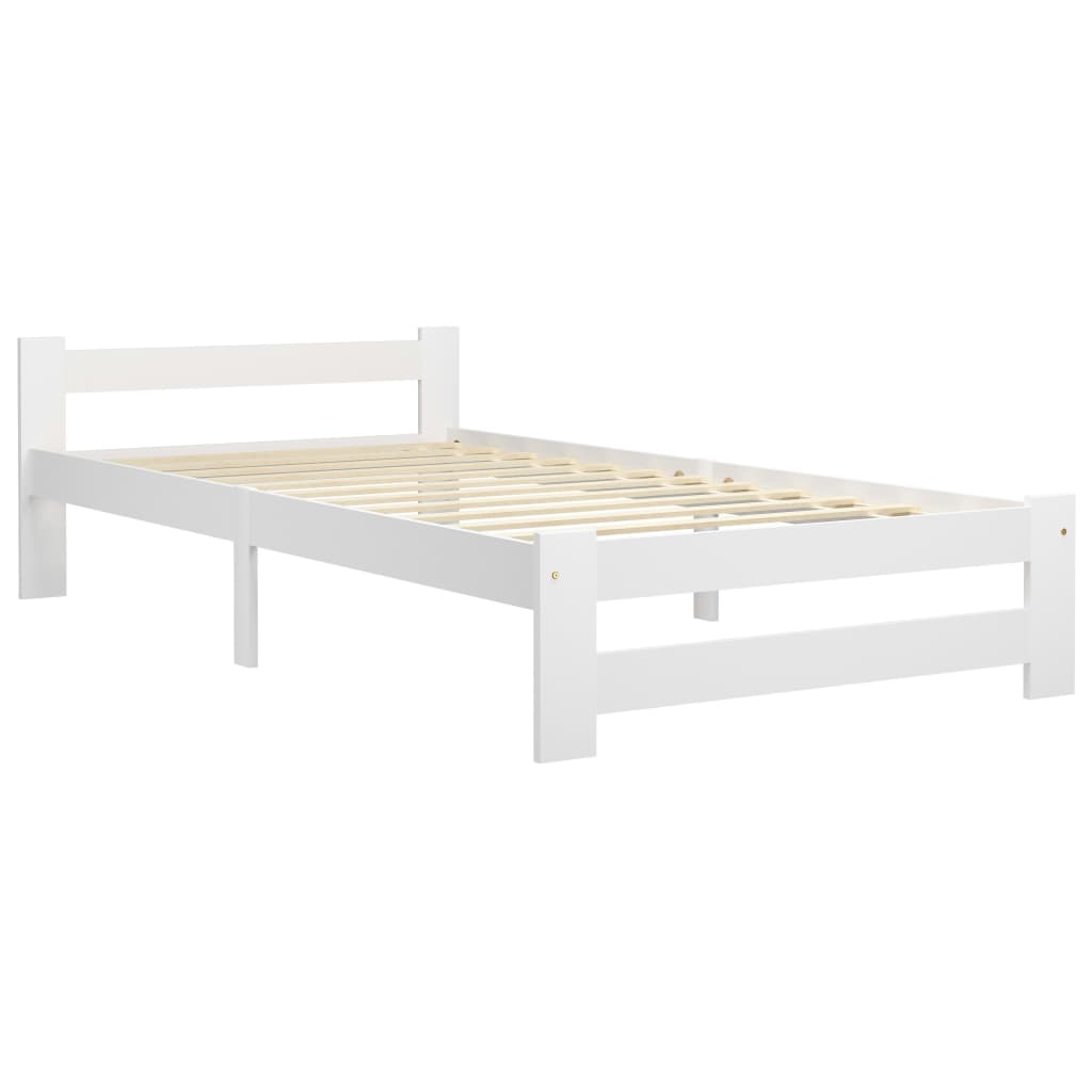 Sengeramme hvit heltre furu 90x200 cm