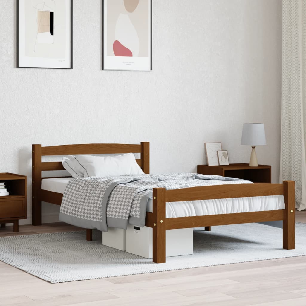 Sengeramme honningbrun heltre furu 100x200 cm
