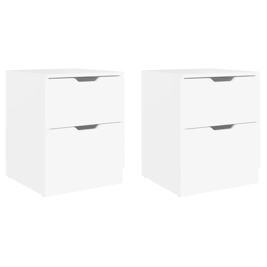 Nattbord 2 stk hvit 40x40x50 cm konstruert tre