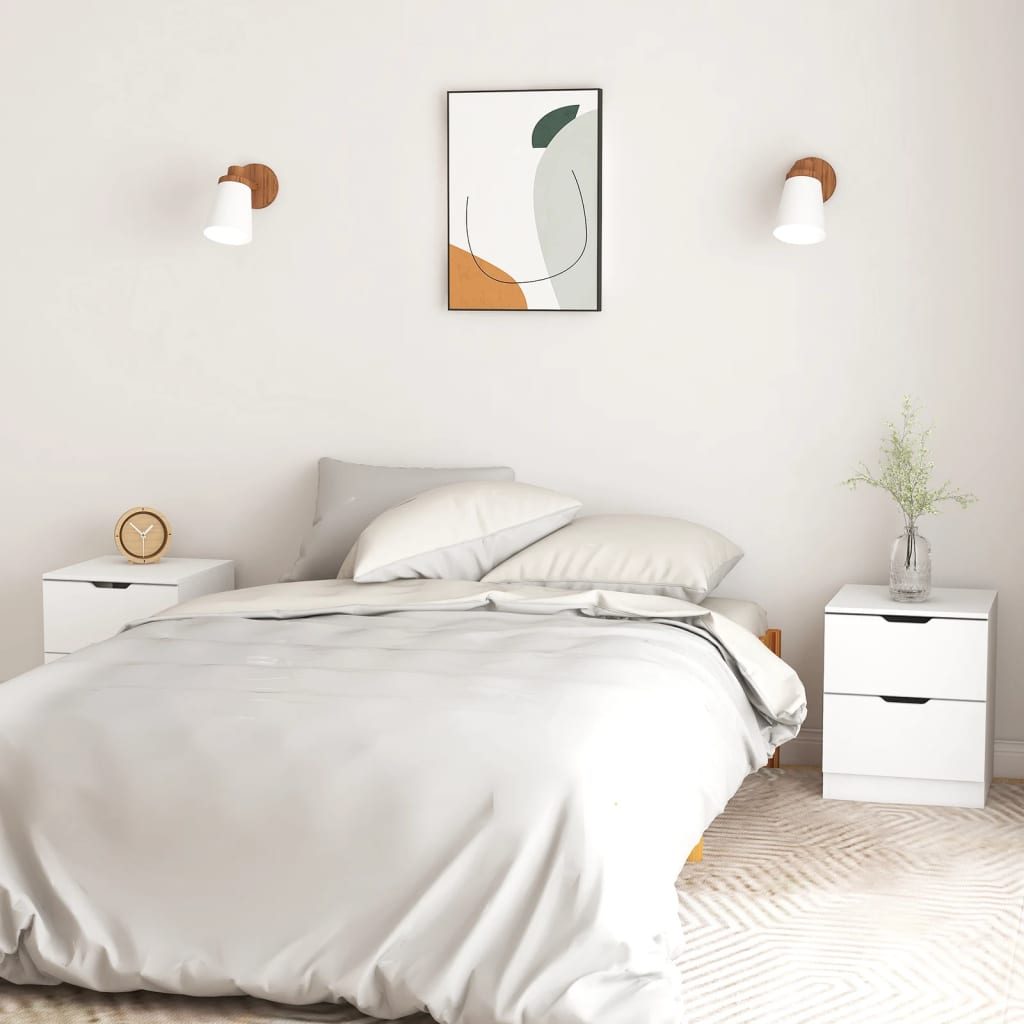Nattbord 2 stk hvit 40x40x50 cm konstruert tre