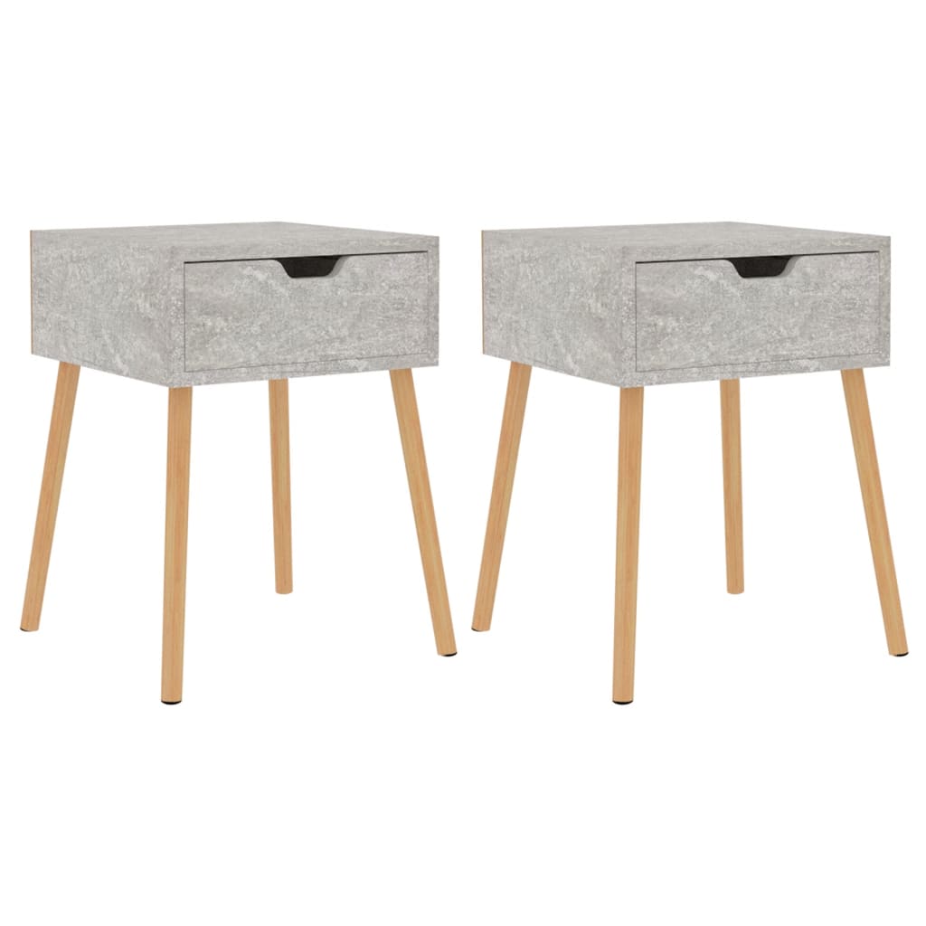 Nattbord 2 stk betonggrå 40x40x56 cm konstruert tre