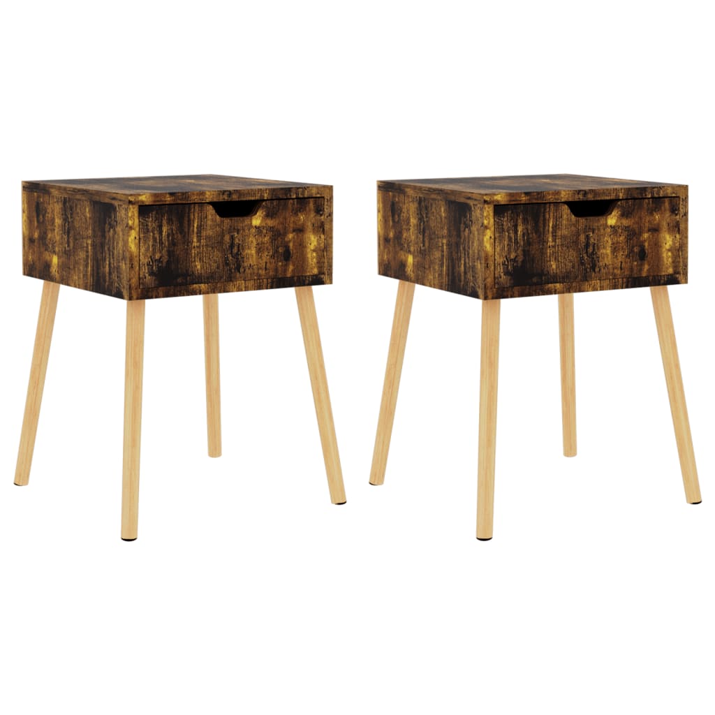 Nattbord 2 stk røkt eik 40x40x56 cm konstruert tre