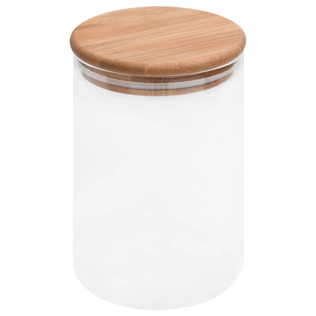 Glasskrukker med bambuslokk 4 stk 800 ml