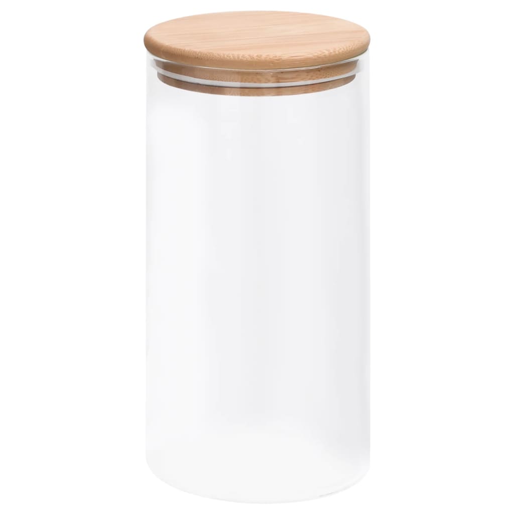 Glasskrukker med bambuslokk 4 stk 1200 ml