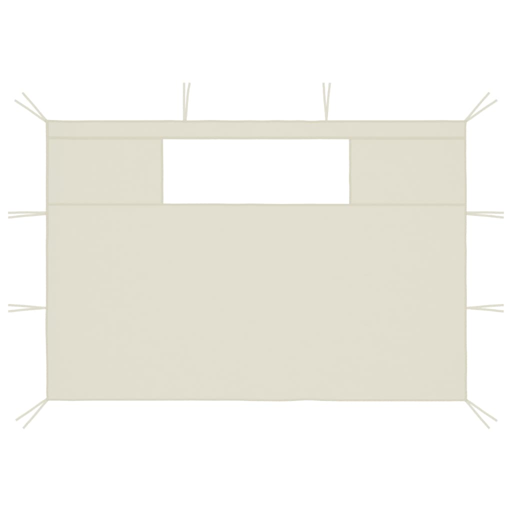 Sidevegger til paviljong med vinduer 2 stk kremhvit