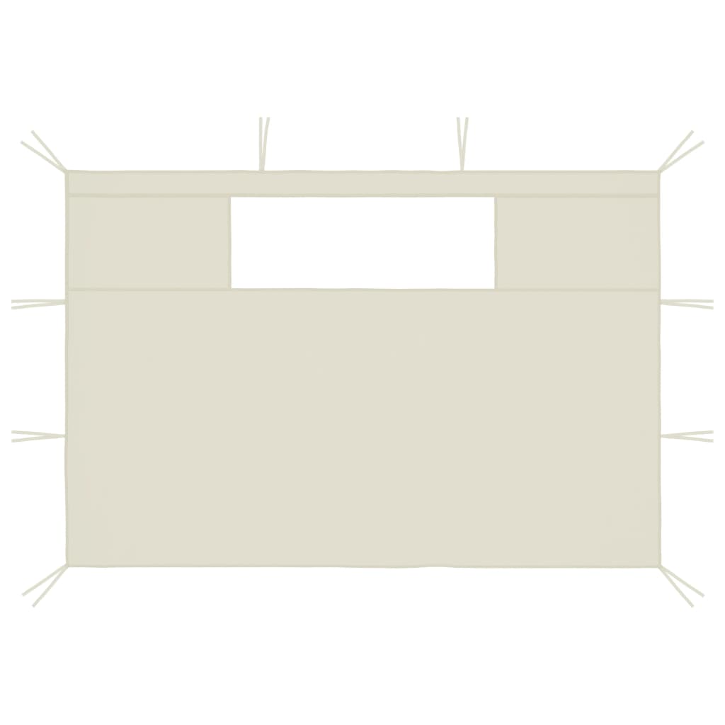 Sidevegger til paviljong med vinduer 2 stk kremhvit