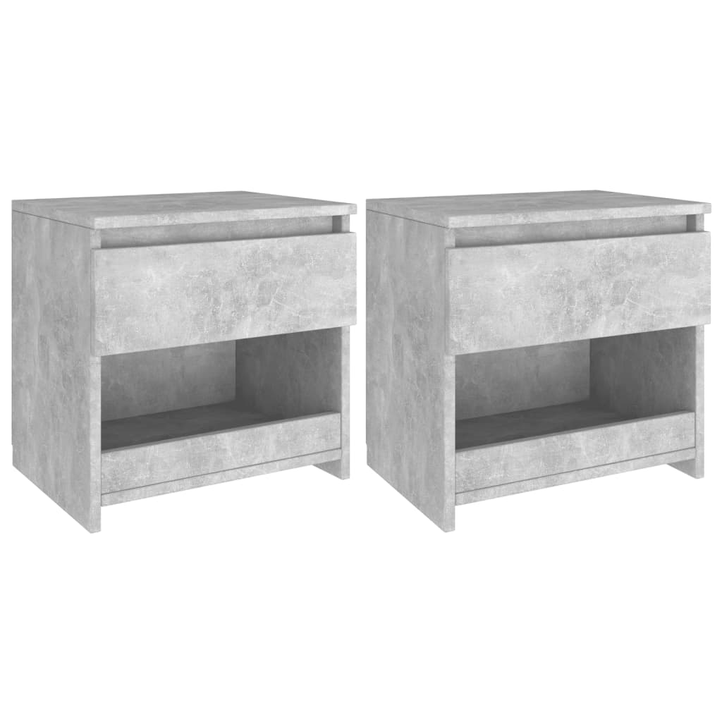 Nattbord 2 stk betonggrå 40x30x39 cm sponplate