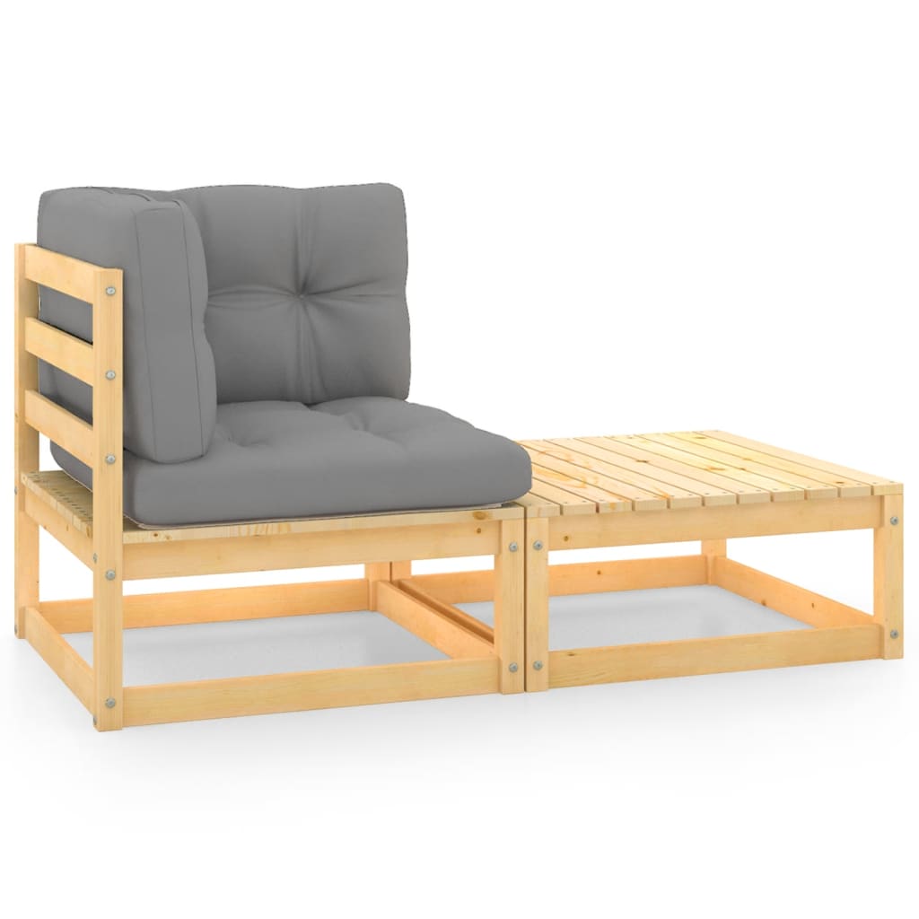Hagesofagruppe med puter 2 deler heltre furu