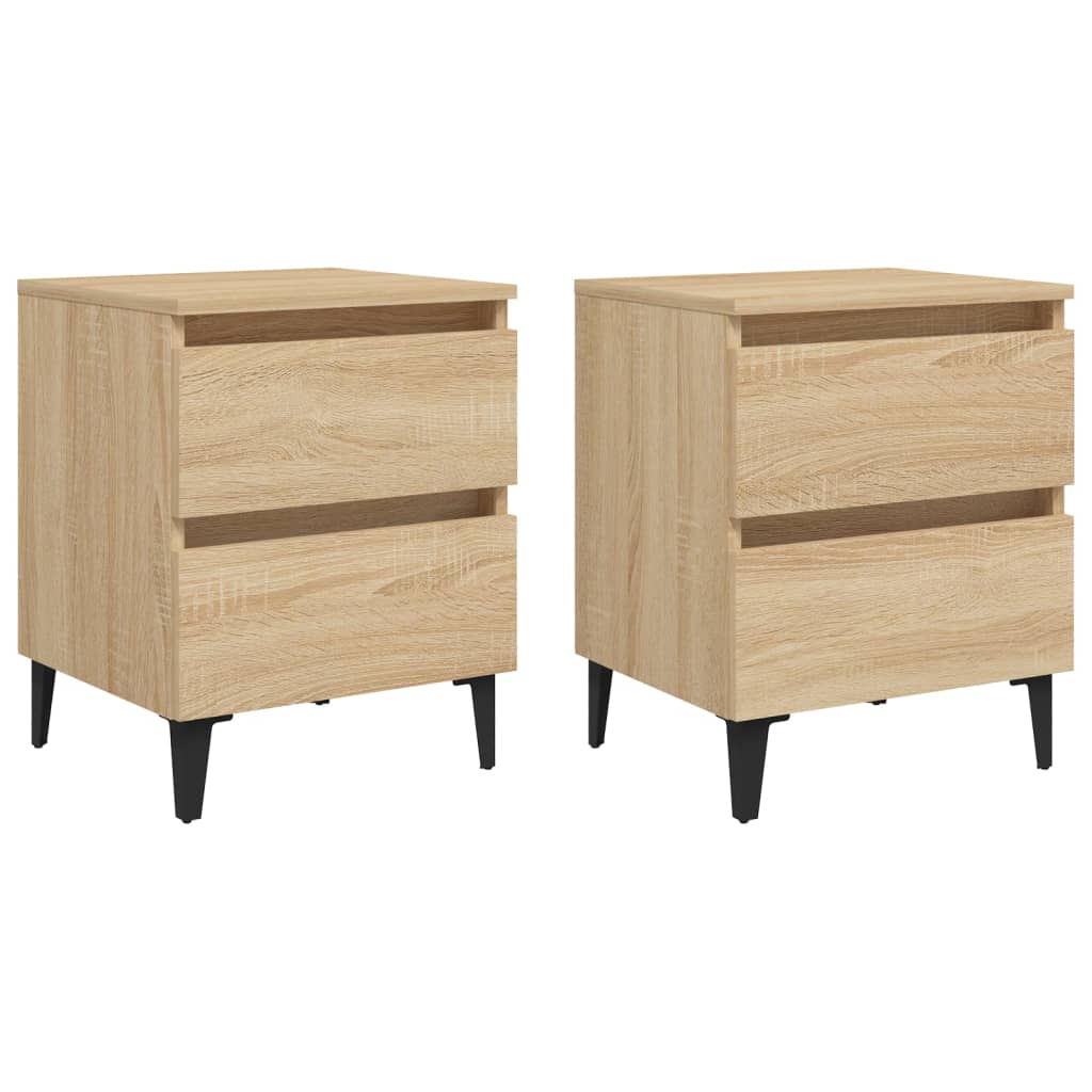 Nattbord 2 stk sonoma eik 40x35x50 cm sponplate