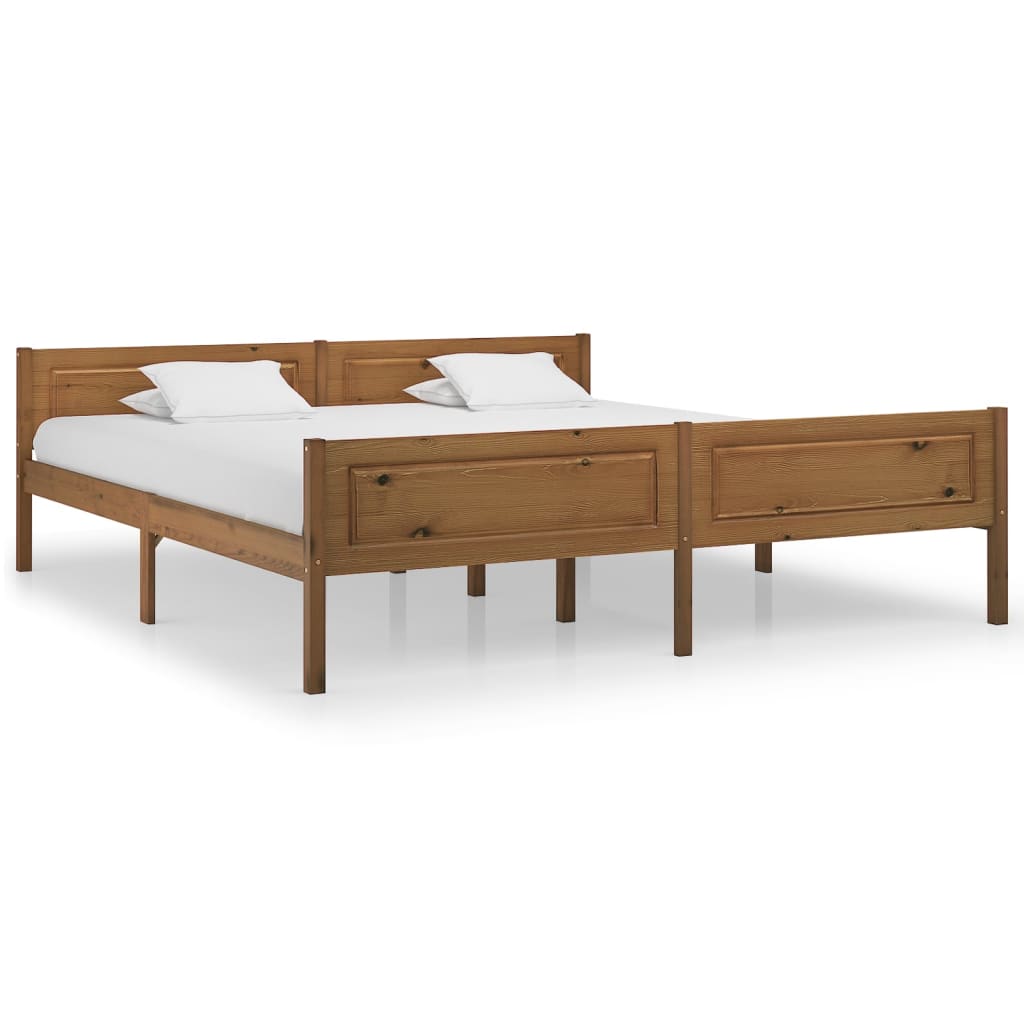 Sengeramme heltre furu honningbrun 180x200 cm