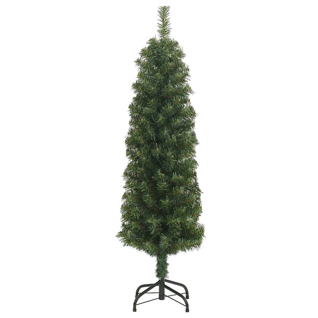 Slankt kunstig juletre med stativ grønn 120 cm PVC
