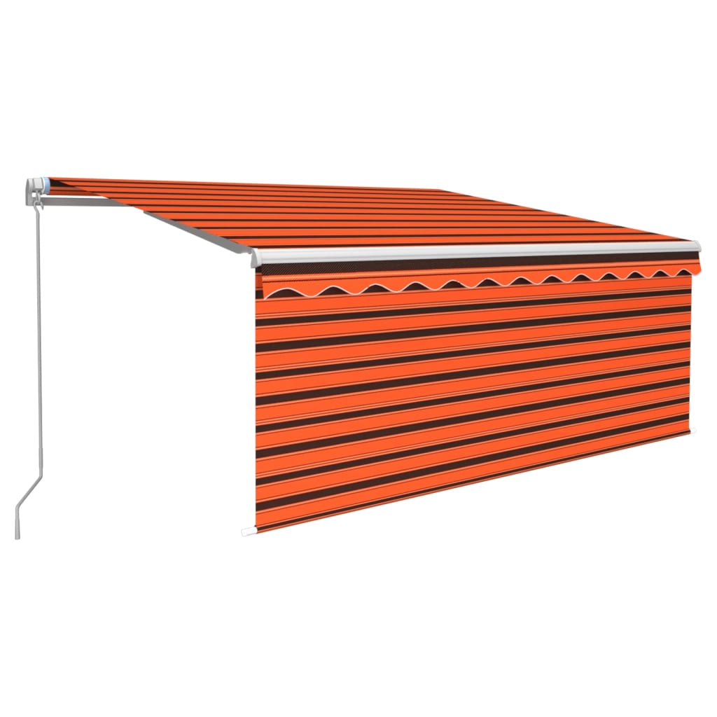 Manuell uttrekkbar markise rullegardin&LED 3x2,5m oransje brun