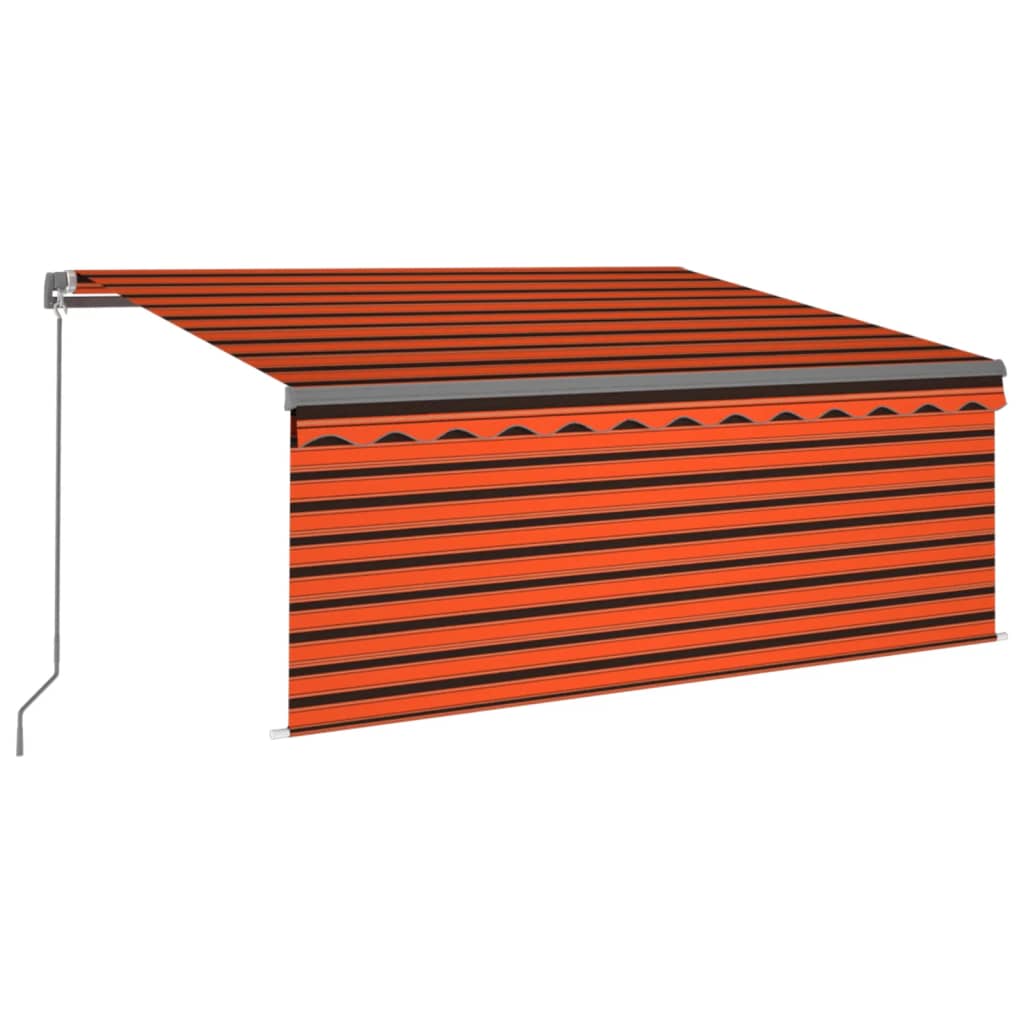 Manuell uttrekkbar markise rullegardin&LED 3x2,5m oransje brun