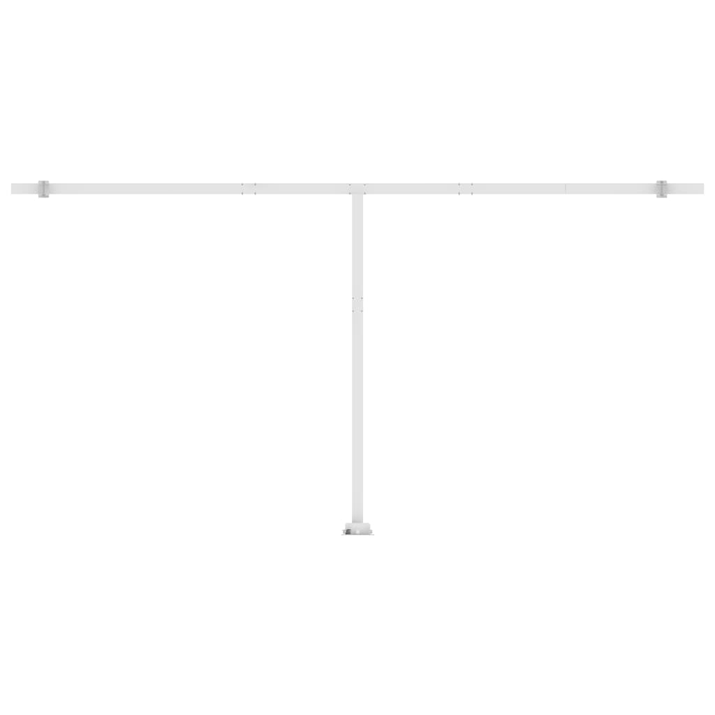 Manuell uttrekkbar markise med LED 600x300 cm oransje og brun