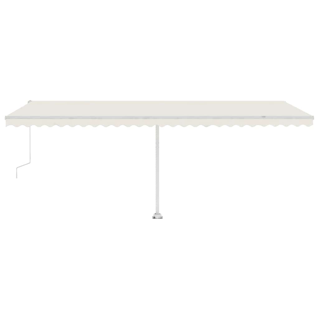 Frittstående automatisk markise 600x300 cm kremhvit
