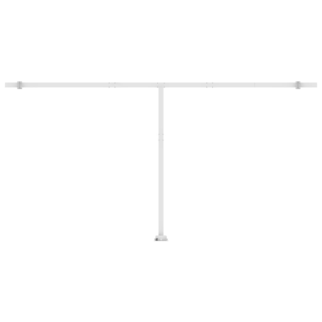 Manuell uttrekkbar markise med LED 600x350 cm blå og hvit