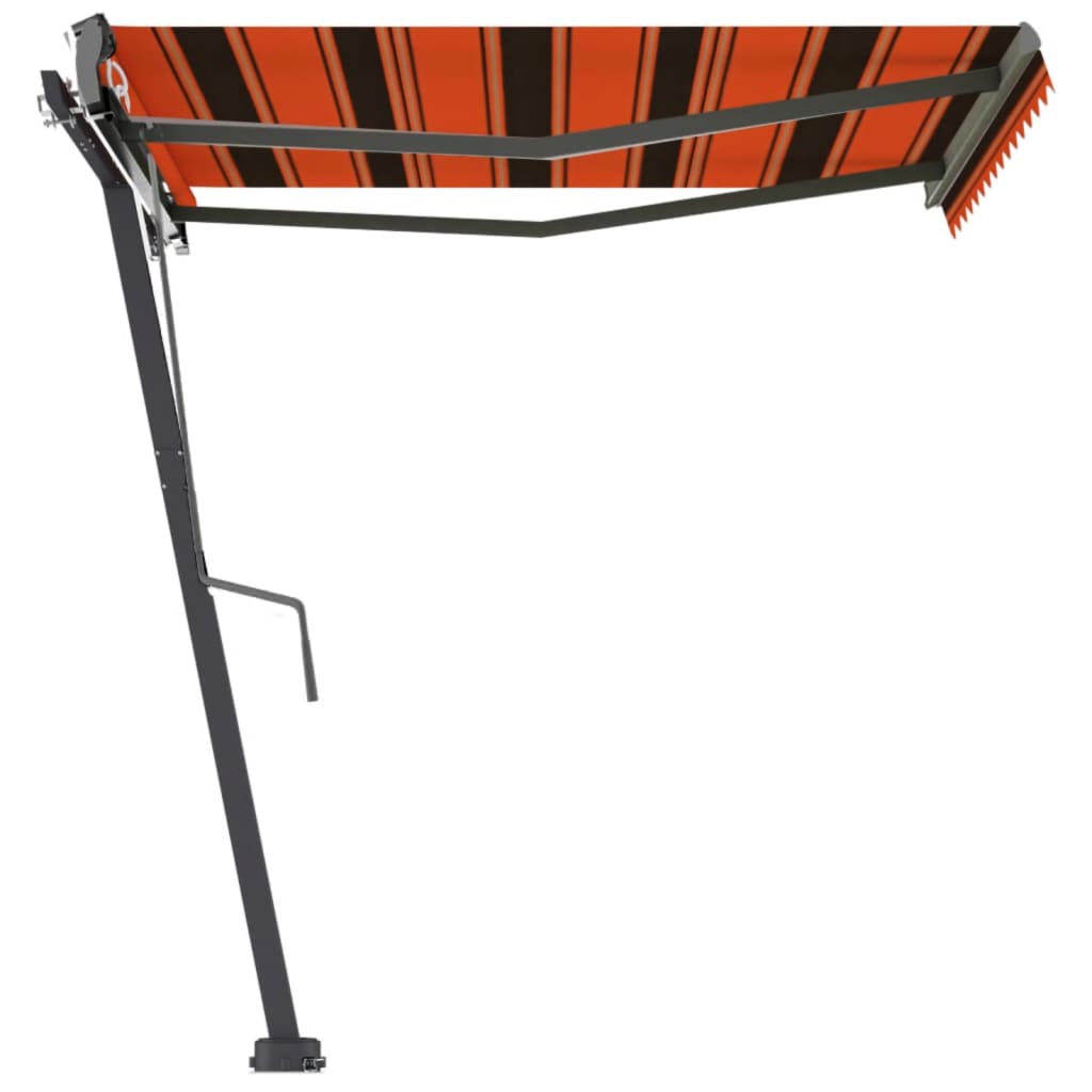 Frittstående automatisk markise 350x250 cm oransje/brun
