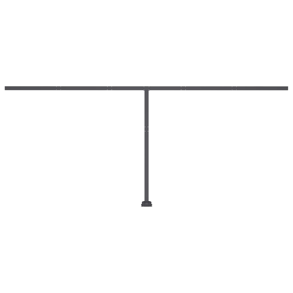 Manuell uttrekkbar markise med LED 600x300 cm oransje og brun