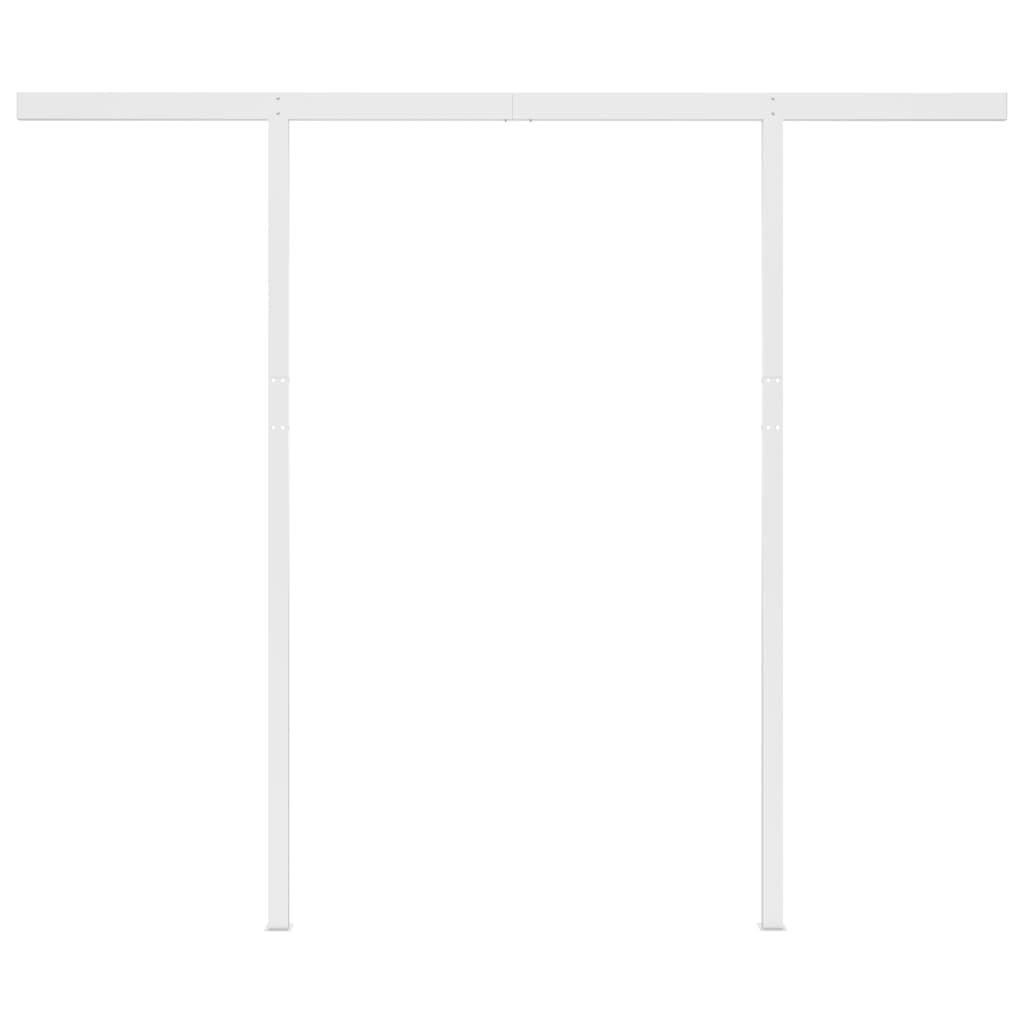 Automatisk uttrekkbar markise med stolper 3,5x2,5 m blå og hvit