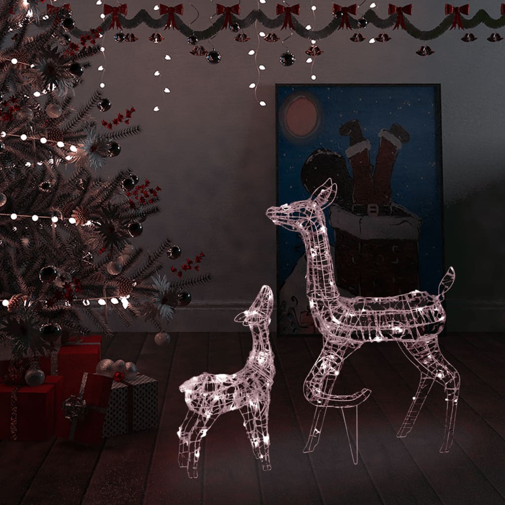 Julereinsdyrfamilie akryl 160 LED 160 cm varmhvit