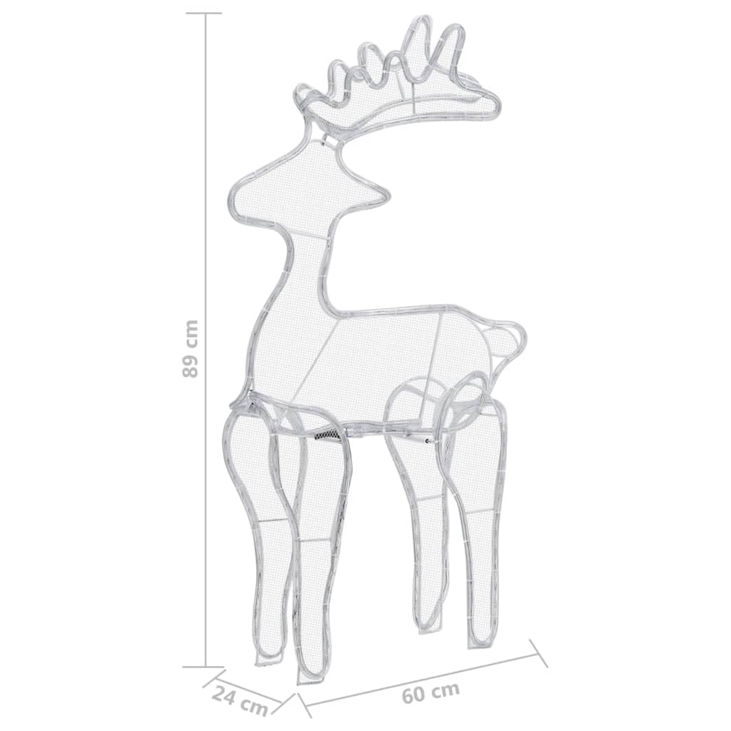 Reinsdyr julepynt med netting 306 LED 60x24x89 cm