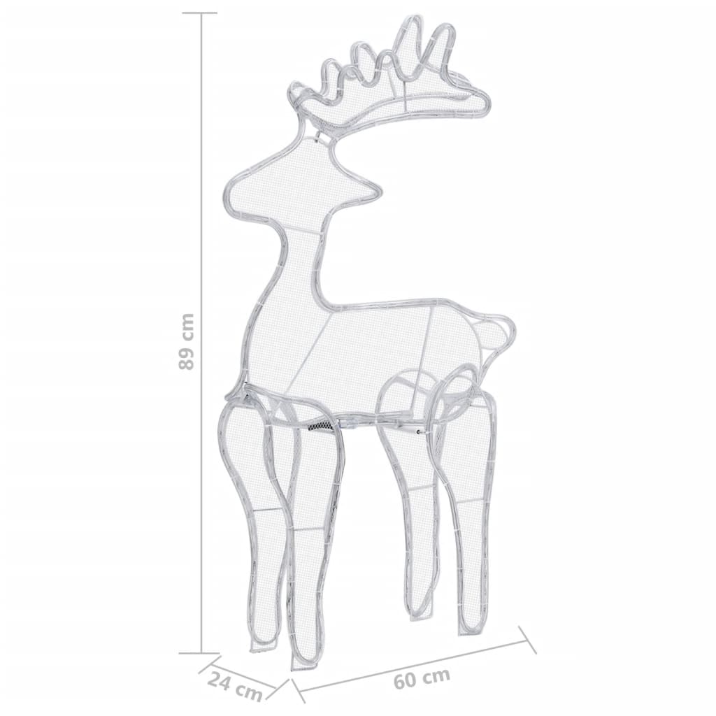 Reinsdyr julepynt med netting 306 LED 60x24x89 cm