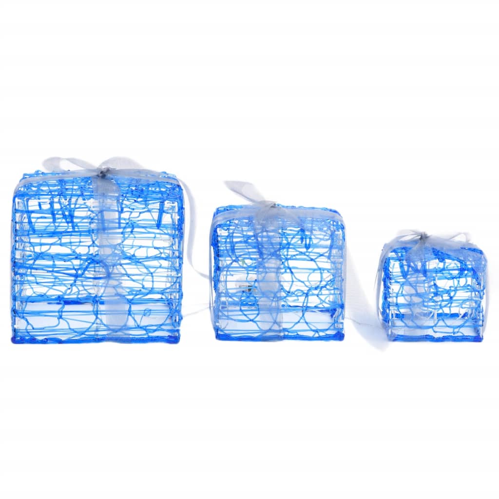 Dekorative julegaveesker 3 stk akryl kaldhvitt