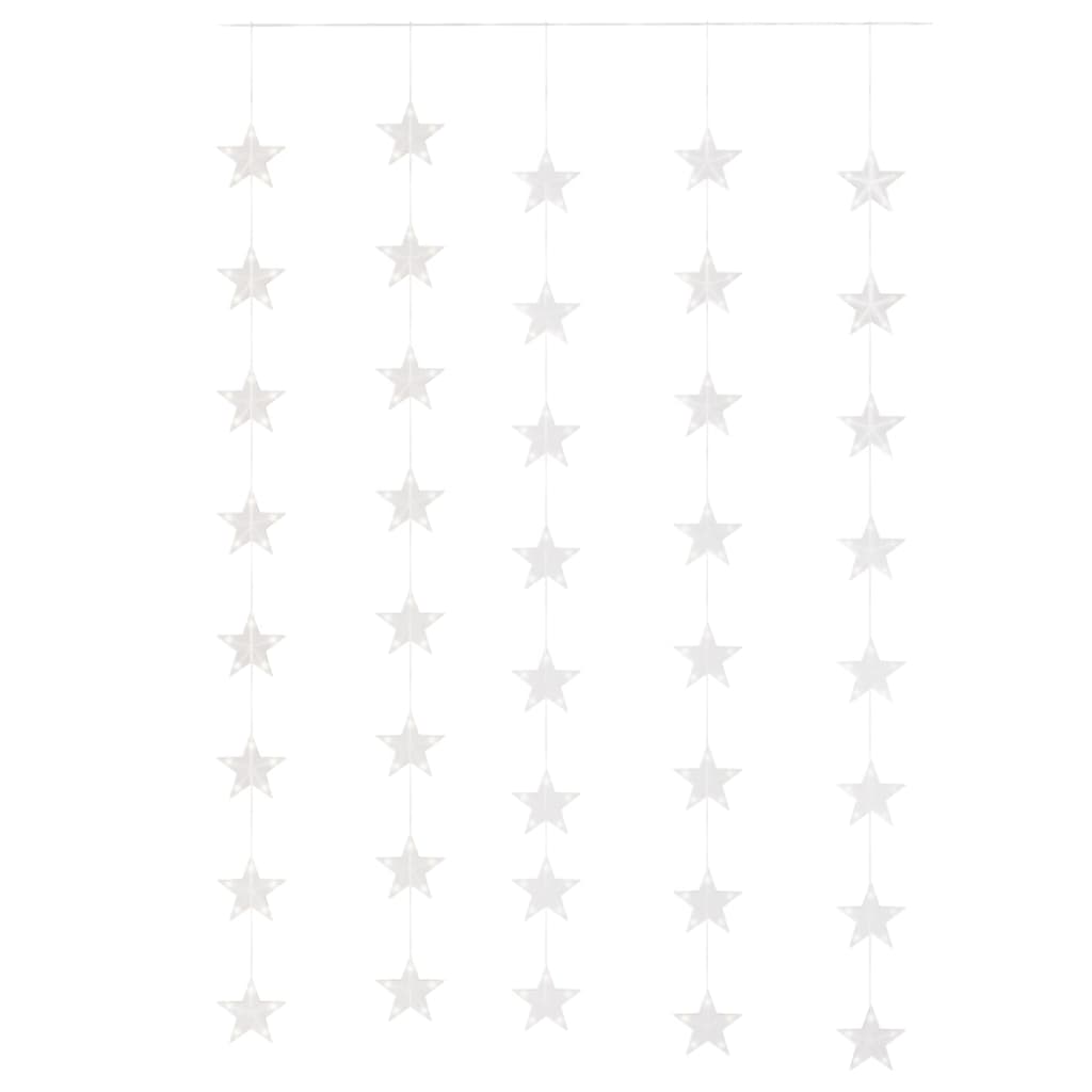 Eventyrlysgardin stjerner 200 LED varmhvit 8 funksjoner