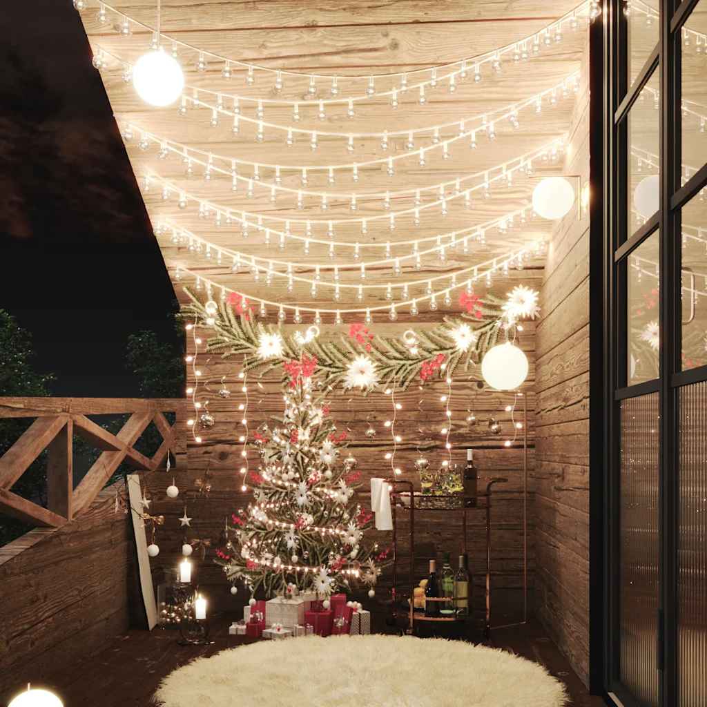 Eventyrlysslynger 20 m 200 LED varmhvit 8 funksjoner