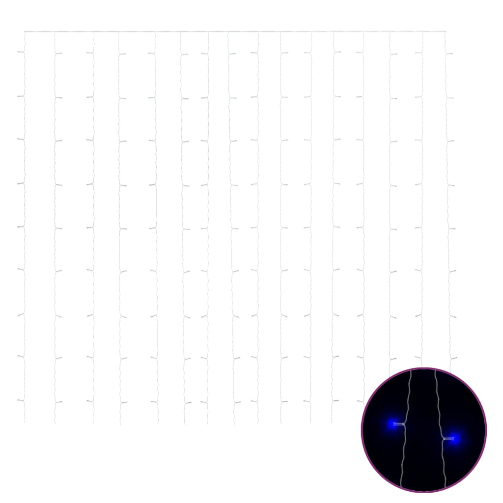 LED-eventyrlysgardin 3x3m 300 LED blå 8 funksjoner