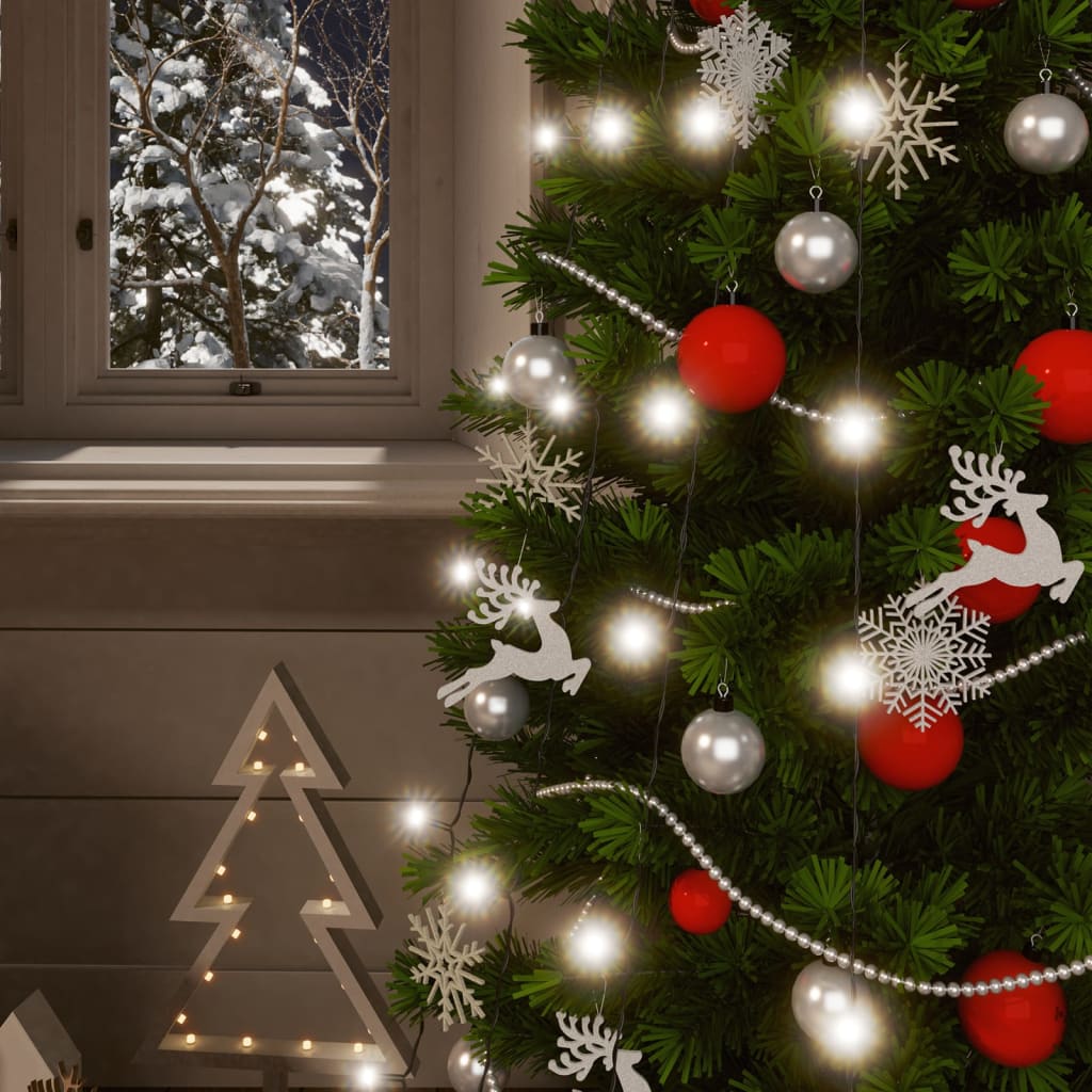 Soldrevne lysslynger 5stk 5x200 LED kaldhvit innendørs utendørs