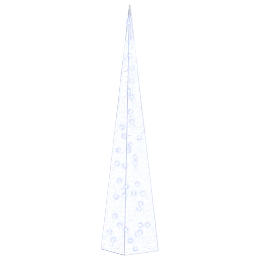 Dekorativ LED-lyskjegle i akryl blå 90 cm