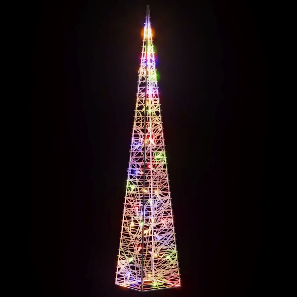 Dekorativ LED-lyskjegle i akryl flerfarget 90 cm