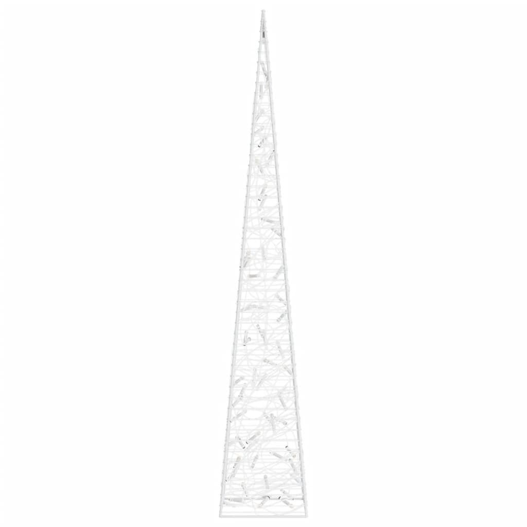 Dekorativ LED-lyskjegle i akryl kaldhvit 120 cm