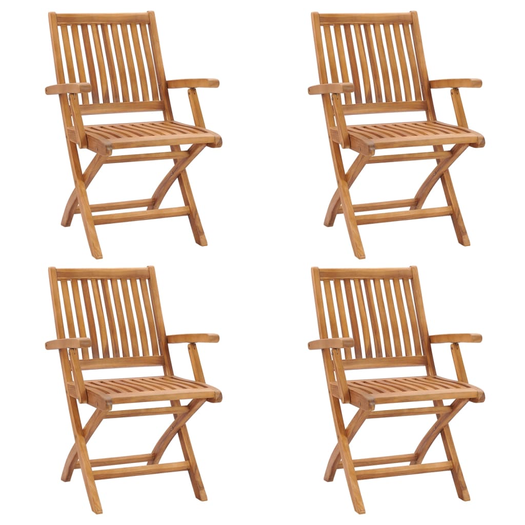 Sammenleggbare hagestoler 4 stk heltre teak