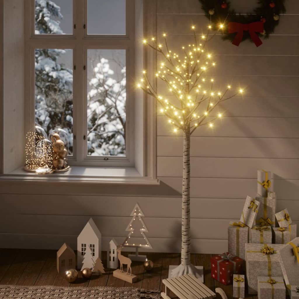 Juletre 140 LED 1,5m varmhvit silje innendørs og utendørs