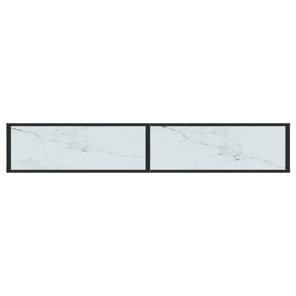 Konsollbord hvit marmor 200x35x75,5 cm herdet glass