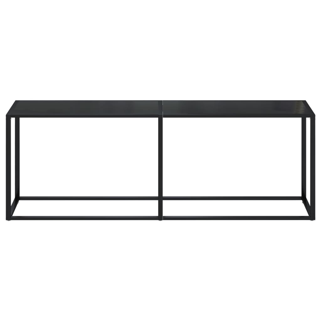 Konsollbord svart 220x35x75,5 cm herdet glass