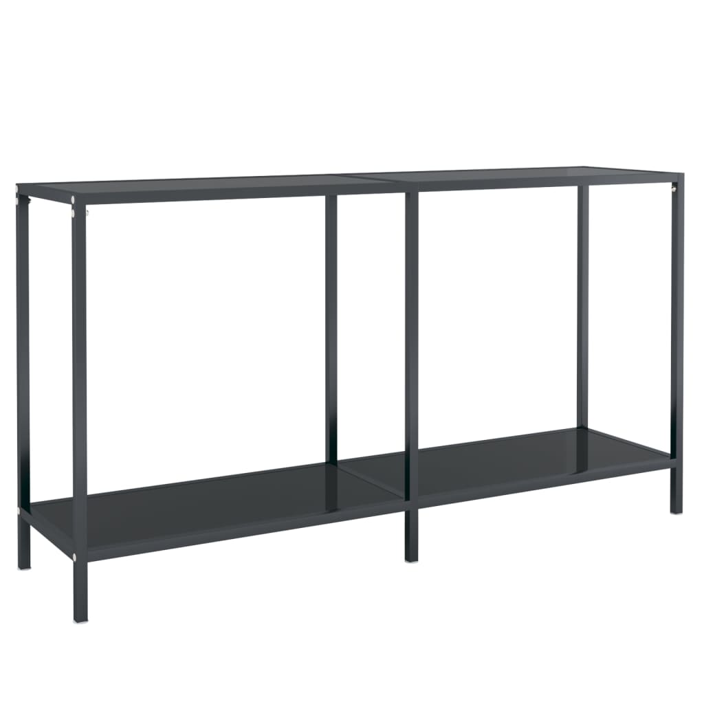 Konsollbord svart 140x35x75,5 cm herdet glass