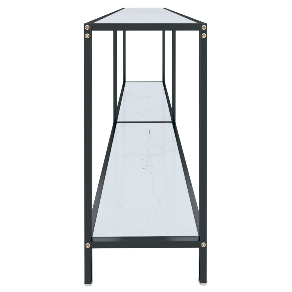 Konsollbord hvit 180x35x75,5 cm herdet glass
