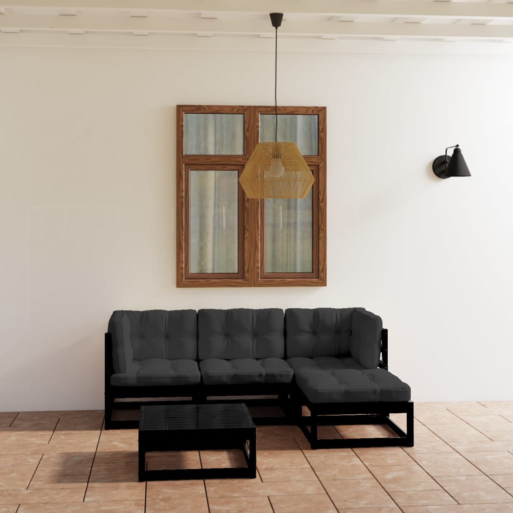 Hagesofagruppe med puter 5 deler heltre furu
