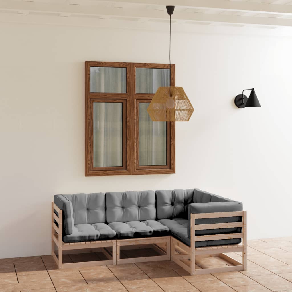 Hagesofagruppe med puter 4 deler heltre furu