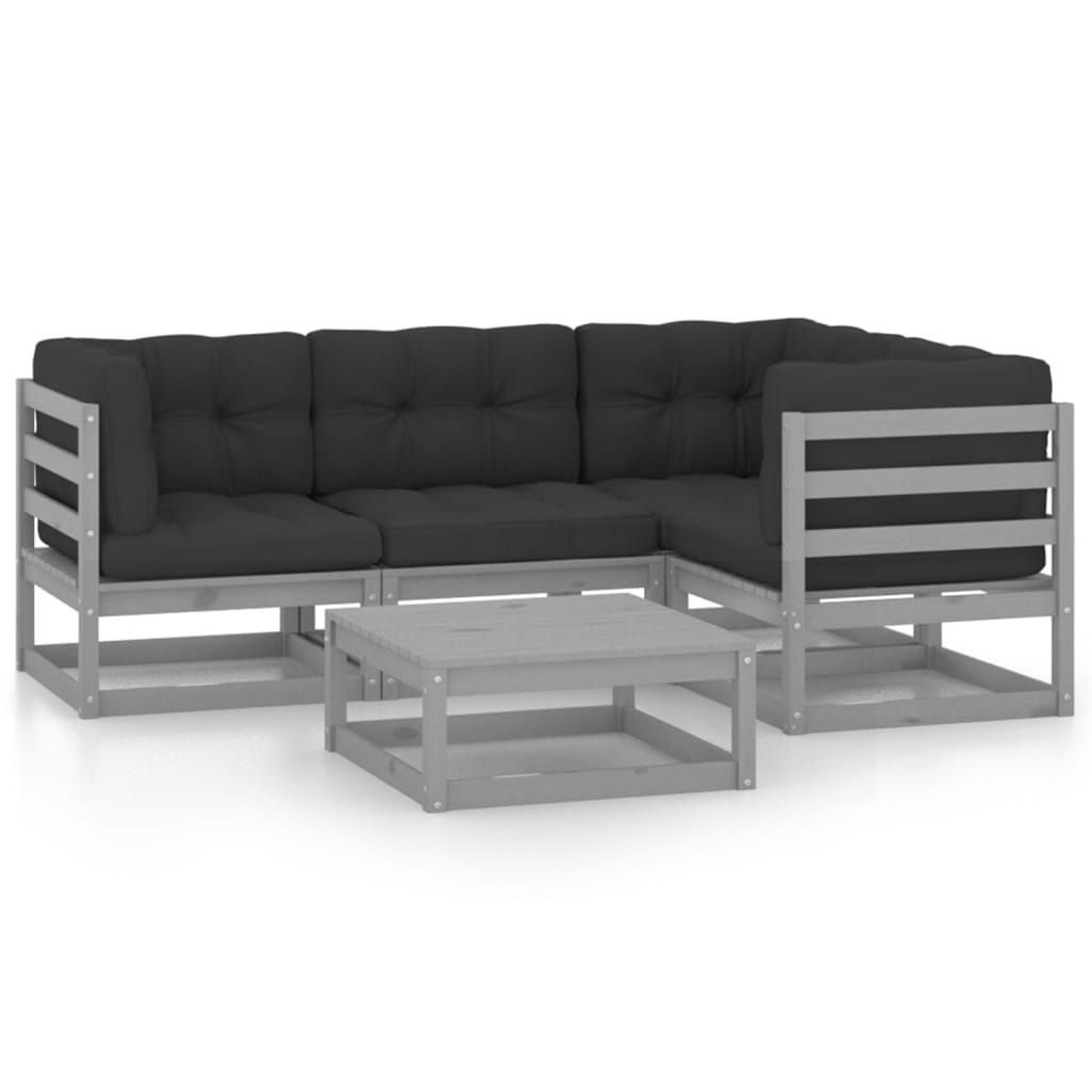 Hagesofagruppe med puter 5 deler heltre furu