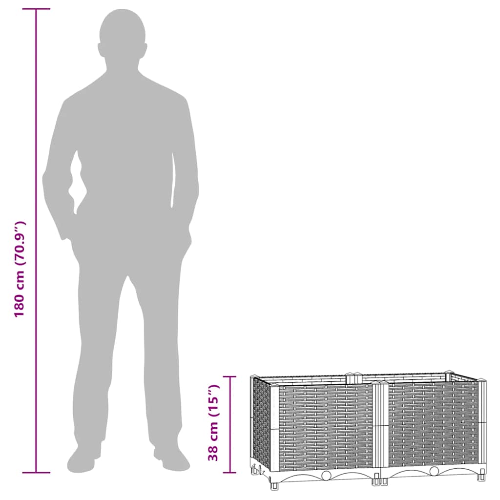 Høybed 80x40x38 cm polypropylen