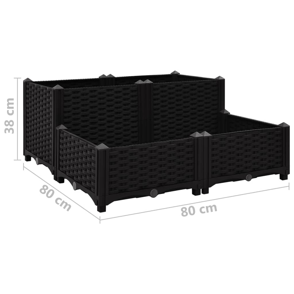 Høybed 80x80x38 cm polypropylen
