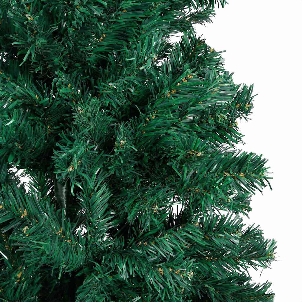 Forhåndsbelyst kunstig juletre med kulesett grønn 210 cm PVC