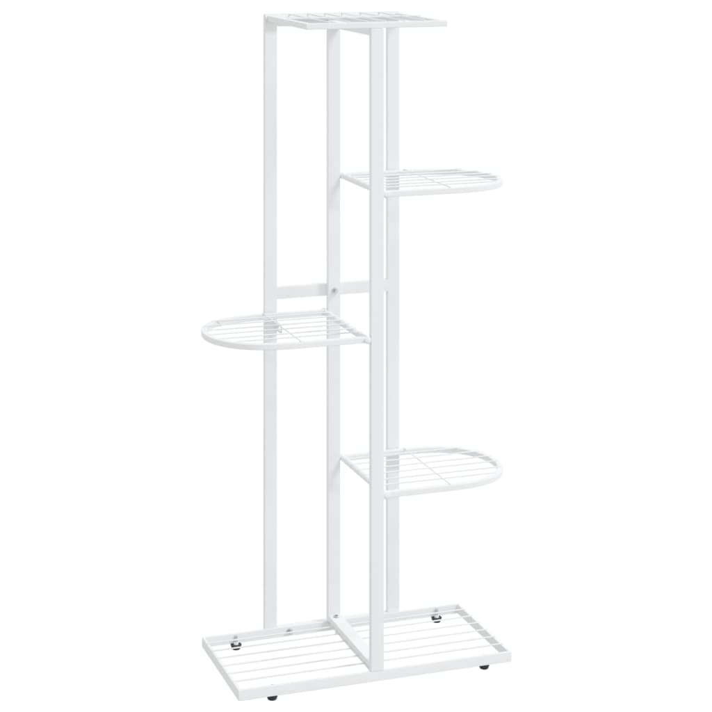 Blomsterstativ 5 etasjer 43x22x98 cm hvit metall