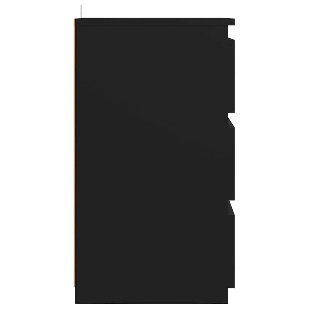 Nattbord 2 stk svart 40x35x62,5 cm sponplate